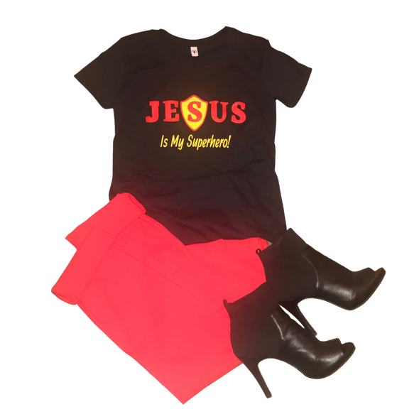 "Jesus Is My Superhero" T-Shirt (Women)