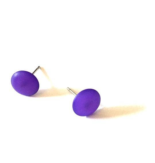 Deep Purple Opal Stud Earrings