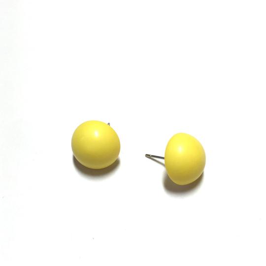 Yellow Retro Button Studs Earrings