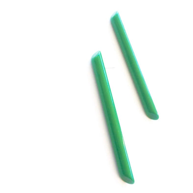 Green Skinny Stick Stud Earrings