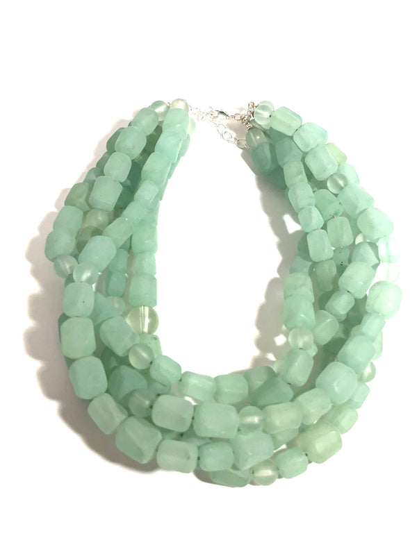 Mint Green Frosted Beaded Sylvie Jewelry Set