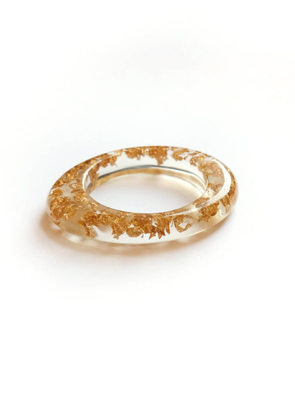 Large Gold Flecked Oval Cuff