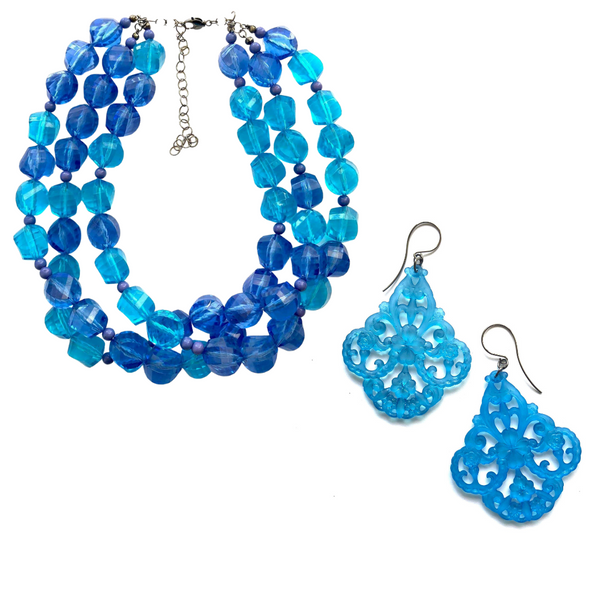 Aqua Blue Jewelry Set