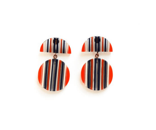 Striped Earring & Bangle Set