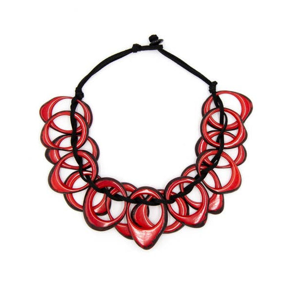 Dawn Necklace & Lucia Earrings-Red & Black