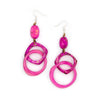 Pink double hoop earrings