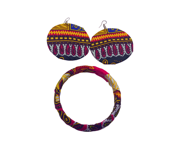 Ankara African Print Earrings & Bracelet