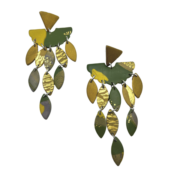 Olive Statement Dangle Earrings