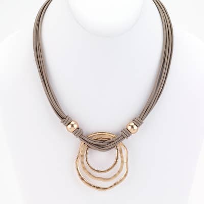 Oval Gold Necklace and Bracelet Set